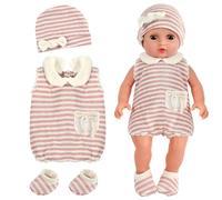 Ropa para Muñecas, Ropa de Muñecas para New Born Baby Doll, Conjunto de Ropa de Muñeca Reborn Elástico, Ropa para Muñecos Bebé con Sombrero Calcetines Mono, Accesorios para Muñecas de 35-45 cm