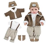 Ropa para Muñecas, Ropa para Muñecas Bebés 35-45 cm, Ropa Bebe Reborn, Accesorios para Muñecas, Ropa de Muñecas para New Born Baby Doll, con Gorro Abrigo Pantalón