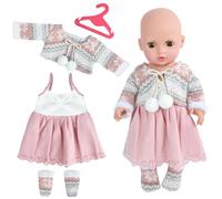Ropa para Muñecas, Ropa para Muñecas Bebés 35-45 cm, Ropa Bebe Reborn, Accesorios para Muñecas, Ropa de Muñecas para New Born Baby Doll, con Abrigo Falda Calcetines Percha