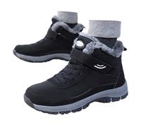 Ropa para niña de piel gruesa, calzado deportivo de nieve, antideslizante, cálido, para paseo, zapatos plateados, talla 42, Negro 1, 41 EU