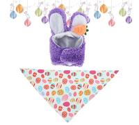 Ropa para patos de porche festivo,Bufanda Sombrero Pascual - Sombrero de conejo de Pascua y disfraz para pato de porche - Adecuado para , granja, celebraciones, eventos, decoración
