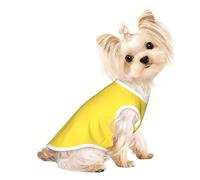 Ropa para perro con estampado amarillo ocre, abrigo suave y ligero para perros pequeños y medianos, cachorros y gatos, chaqueta acogedora para mascotas, otoño e invierno y primavera
