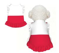 Ropa para perro con estampado de bandera polaca, bonita falda para mascotas, vestido de princesa para perro, vestido de gato con volantes para gato, traje transpirable para mascotas