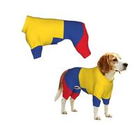 Ropa para perro con estampado de la bandera de Colombia, sudadera con 4 patas para perros pequeños, medianos y grandes