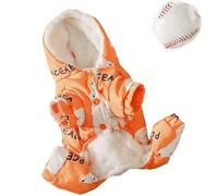 Ropa para perro de otoño e invierno, antidesprendimiento, para mascotas, Schnauzer, cachorro, chaqueta de algodón cálida de cuatro patas (naranja, M)