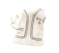 Ropa para perro, para otoño e invierno, grueso, gato, princesa, suéter de algodón, abrigo de Pomerania, Schnauzer, disfraz de cachorro Yorkshire Pugs (blanco, XS (viejo))