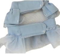 Ropa para perro, primavera, verano, chaleco delgado, falda, correa para el pecho, cuerda de tracción, mascota, gato, osito, collar de perro pequeño, accesorios para cachorros (S, azul)