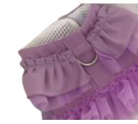 Ropa para perro, primavera, verano, chaleco delgado, falda, correa para el pecho, cuerda de tracción, mascota, gato, osito, collar de perro pequeño, accesorios para cachorros (L, morado)