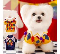 Ropa para perro, ropa de punto cálido para perro, ropa de otoño e invierno, suéter de punto de bichón, suéter de punto de circo