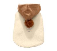 Ropa para perros Boy - Cute Sleeveless Fleece Pet Coat with Hood Pom Poms, Soft Winter Sweater Outfit | Pequeño Cat Dog Apparel for Autumn Cold Weather Walks