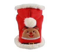 Ropa para perros con capucha suave y cálida, chaquetas de invierno con patrón de alce, cierre de botón, abrigos de Navidad para perros pequeños