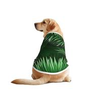 Ropa para perros con estampado de hojas verdes de palmera y plantas tropicales, ropa divertida para mascotas, lavable a máquina, chaleco para perros medianos y grandes