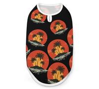 Ropa para Perros con Estampado de Palmeras en la Isla y Puesta de Sol, de Secado rápido y Transpirable, Camiseta para Gatos, Chaleco gráfico y Camiseta sin Mangas.