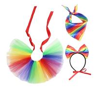 Ropa para Perros con Orgullo, Conjunto para Perro con Diadema arcoíris, Bufanda, Collar y Falda, Ropa para Mascotas para la Fiesta del Mes del Orgullo Gay. Conjunto para Perro, Falda para