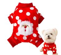 Ropa para perros de Papá Noel, suéter de vacaciones para cachorros y gatos, trajes, monos, ropa para mascotas, pijamas para perros, forro polar, pijamas para perros lindos | Disfraz de punto caliente