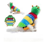 Ropa para perros, disfraces para mascotas, disfraz de oruga verde, disfraz de Halloween, cachorro, cosplay, sudadera con capucha (XL)