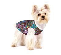 Ropa para perros pequeños con estampado abstracto de monstruos, chaleco para mascotas, camiseta sin mangas de algodón suave transpirable para cachorros y gatos