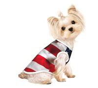 Ropa para perros pequeños con estampado de bandera americana, camisetas transpirables para cachorros, gatitos, perros y gatos