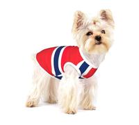 Ropa para perros pequeños con estampado de bandera noruega, chaleco para mascotas, camiseta sin mangas de algodón suave transpirable para cachorros y gatos