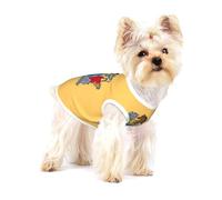 Ropa para perros pequeños con estampado de la bandera de Nueva Jersey, chaleco para mascotas, camiseta sin mangas de algodón suave transpirable para cachorros y gatos