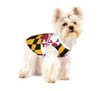Ropa para perros pequeños con estampado de la bandera del estado de Maryland, chaleco para mascotas, camiseta sin mangas de algodón suave transpirable para cachorros y gatos