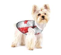 Ropa para perros pequeños con estampado retro de la bandera de Canadá, chaleco para mascotas, camiseta sin mangas de algodón suave transpirable para cachorros y gatos