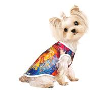 Ropa para perros pequeños, lindas camisas para gatos y cachorros, estampado completo, caos y trastorno suave y transpirable