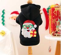 Ropa para perros y gatos para otoño e invierno, regalo de Papá Noel, suéter (suéter de regalo de Papá Noel, talla M)