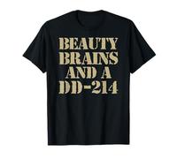 Ropa patriótica Beauty Brains and A Dd-214 Veteran Pride Camiseta