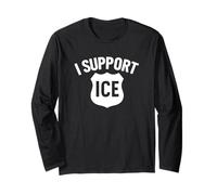Ropa patriótica con diseño de insignia de hielo I Support Manga Larga