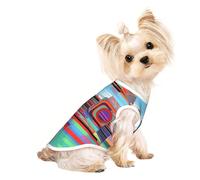 Ropa personalizada para perro, suéter para perro, ropa para gatos y más, perfecta para perros pequeños a medianos, ropa elegante y cómoda para mascotas, colorido futurismo distópico, talla L