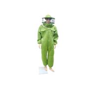 Ropa protectora de apicultura de cuerpo entero con tela de algodón 3D Air(Round Hat Green,L)