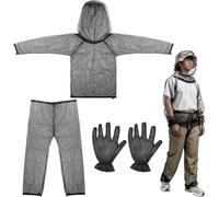 Ropa repelente de mosquitos, chaqueta y pantalón, antimosquitera, malla de protección contra insectos, ropa con guantes para protección exterior contra insectos, moscas, gnats, no mares y medianos