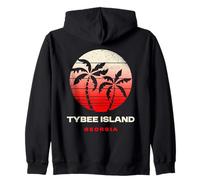 Ropa Retro de Tybee Island Georgia Sunset Sudadera con Capucha