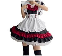 Ropa Retro gótica para Mujer Disfraz Cat Girl Sexy Lolita Anime Cute Soft Girl Ropa Corsé Encaje Contraste Vestido Mujeres Niñas Vestido gótico Negro (Black #1 XXXXXL)