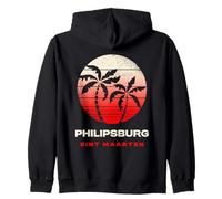 Ropa Retro para Puesta de Sol de Philipsburg Sint Maarten Sudadera con Capucha