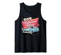 Ropa Rockabilly Vintage de los años 50 para Mujeres y Hombres Sock Hop Camiseta sin Mangas
