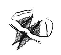 Ropa Sexy De Mujer Rojo Tanga Mujer Sexy Erótico Lingerie Two Piece Lace Bra and Panty Set For Sex Cutout Teddy Exotic Boudoir Sleepwear Ropa Talla Grande Lingerie For Women Black S