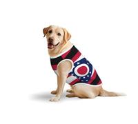 Ropa transpirable para perro con estampado de la bandera del estado de Ohio | Camisas para perros de raza mediana y grande, suéteres y pijamas, trajes de vacaciones, ropa para mascotas para uso diario al