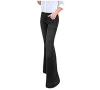 Ropa Tumbler La longitud de los pantalones vaqueros es delgada Stretch Hight Pantalones vaqueros elásticos Cintura Jeans Mujer Chaleco Negro, Negro , L
