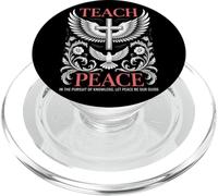Ropa Urbana Cristiana de Teach Peace Dove & Cross PopSockets PopGrip para MagSafe