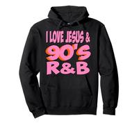 Ropa Vintage Rosa I Love Jesus & 90's R&B Sudadera con Capucha
