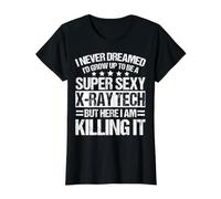 Ropa Xray Tech - Divertido diseño de técnico de Rayos X Camiseta gráfica económica, Mujer, Negro, XL