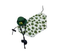 Ropa y Sombrero de lagarto, Traje de Cosplay para Mascotas - Green Shamrock Pattern Cloak and Cap,Traje de Reptile de Santo