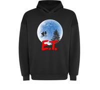 Ropa4 Sudadera Oversize con Capucha ET el Extraterrestre (13- Sudadera Talla L)(Negra Manga Larga)