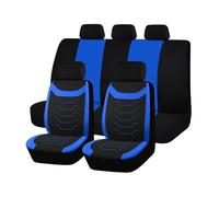 Ropaix Funda Asiento Coches Fundas De Asiento De Coche con Bordado Cóncavo De Tamaño Universal Que Se Adaptan A La Mayoría De Los Interiores De Coches SUV Camiones Fundas Asientos Coche(Blue)