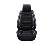 Ropaix Fundas Asiento Fundas para Asientos De Automóvil De Cinco Asientos, Tapicería De Cuero, Se Adaptan A Mayoría Vehículos(Black White)