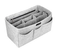 Ropch Organizador de Bolso de Fieltro, Multi-Bolsillo Organizador Bolso Insertar Bag in Bag Bolso Cosmético para Mujer (Gris Claro, XL)