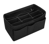 Ropch Organizador de Bolso de Fieltro, Multi-Bolsillo Organizador Bolso Insertar Bag in Bag Bolso Cosmético para Mujer (Negro, L)