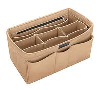 Ropch Organizador de Bolso de Fieltro, Multi-Bolsillo Organizador Bolso Insertar Bag in Bag Bolso Cosmético para Mujer (Beige, XL)